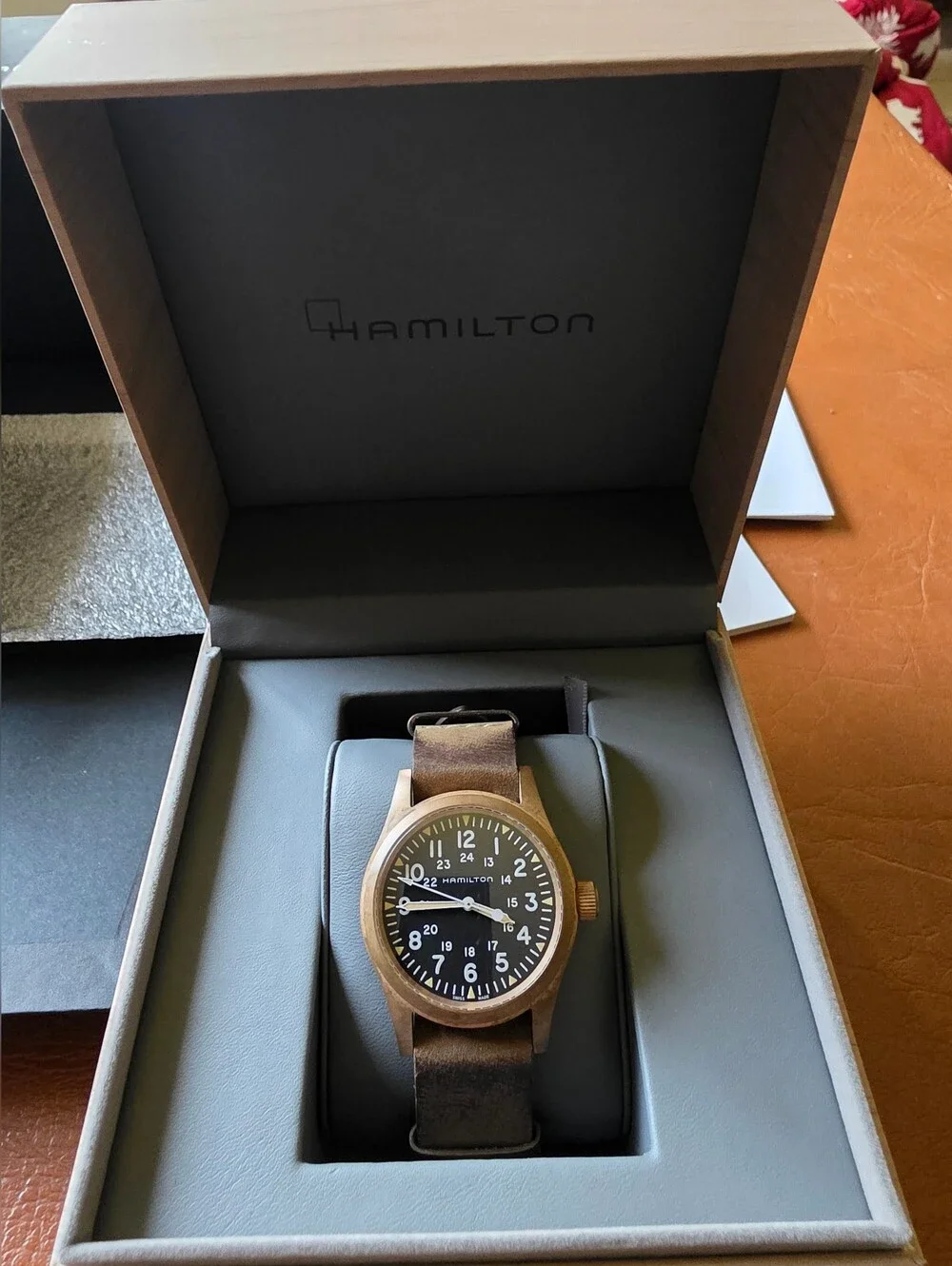Hamilton Khaki Field Mechanical Bronze - Black Dial - H69459530 Full Set